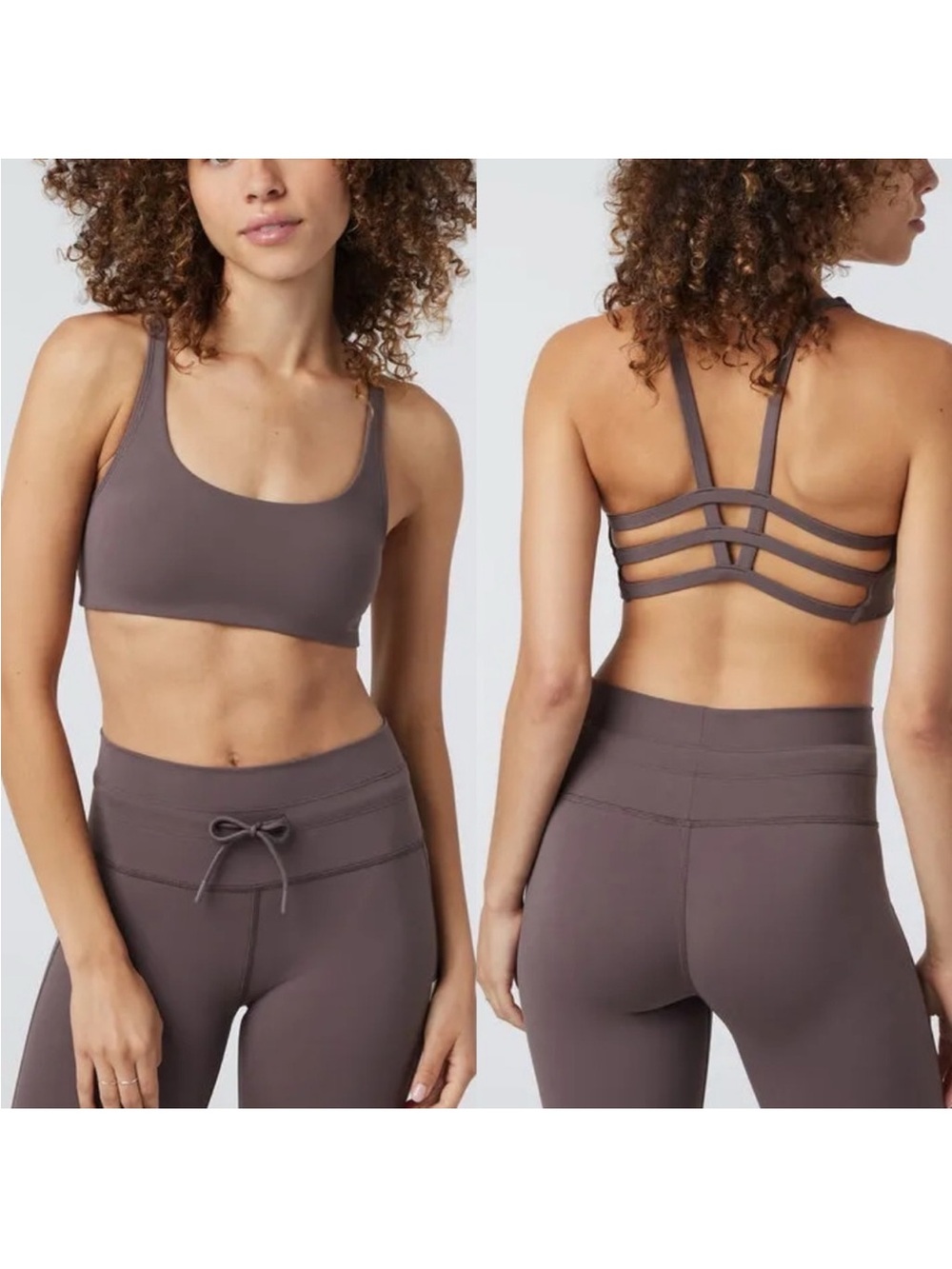 Vuori Yosemite Bra Strappy Back Chocolate Brown NWT
